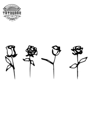 tatouage ephemere rose 1 trait Tatouage éphémère rose 1 trait