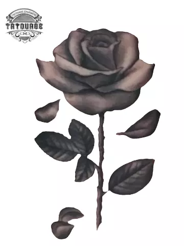 tatouage ephemere rose avec petales qui tombe Tatouage éphémère rose avec pétale qui tombe