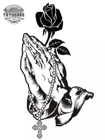 tatouage ephemere rose chapelet Tatouage éphémère rose chapelet