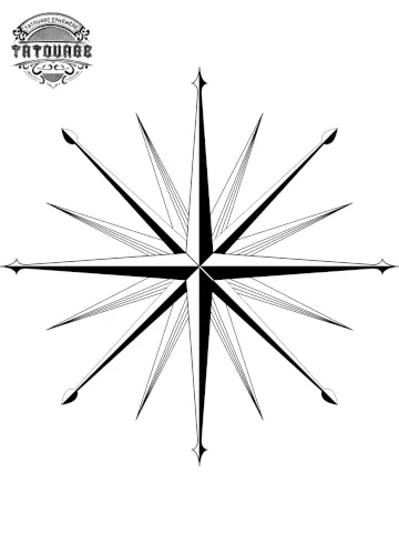 tatouage ephemere rose des vents minimaliste Tatouage éphémère rose des vents minimaliste