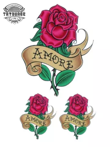 tatouage ephemere rose eternelle Tatouage éphémère rose éternelle