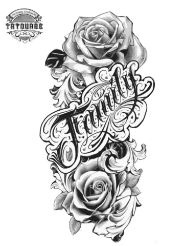 tatouage ephemere rose family Tatouage éphémère rose family