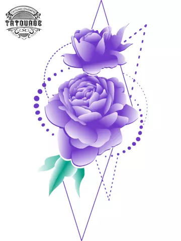 tatouage éphémère rose geometrique Tatouage éphémère rose géométrique