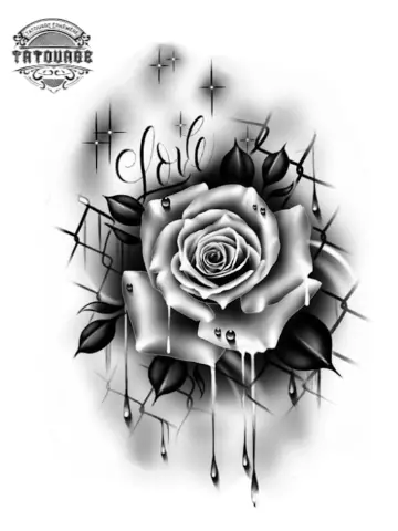 tatouage ephemere rose goutte d'eau Tatouage éphémère rose goutte d’eau
