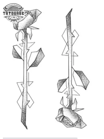 tatouage ephemere rose graphique Tatouage éphémère rose graphique