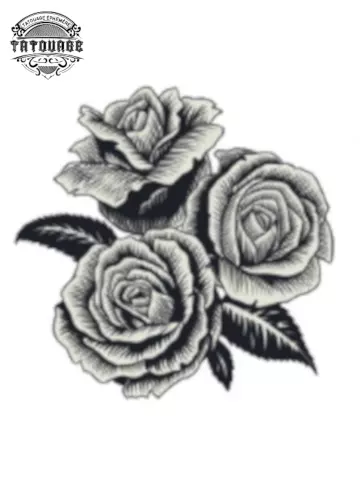 tatouage ephemere rose grise Tatouage éphémère rose grise