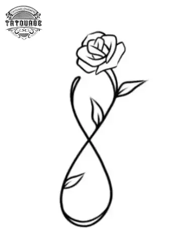 tatouage ephemere rose infini Tatouage éphémère rose infini