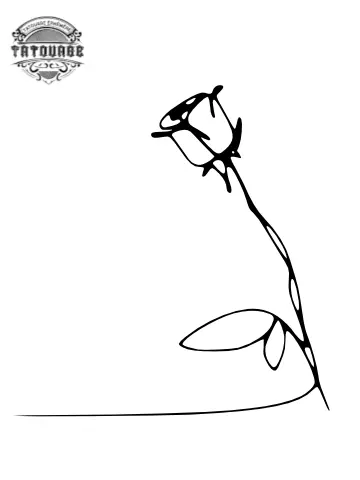 tatouage ephemere rose ligne Tatouage éphémère rose ligne