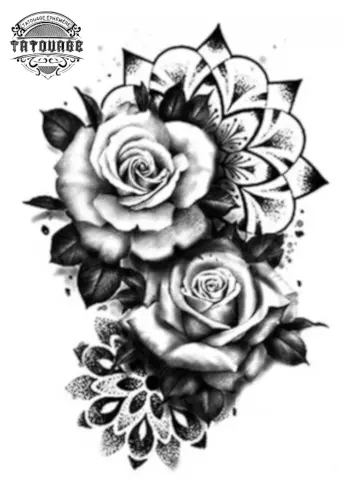 Tatouage éphémère rose ombrage