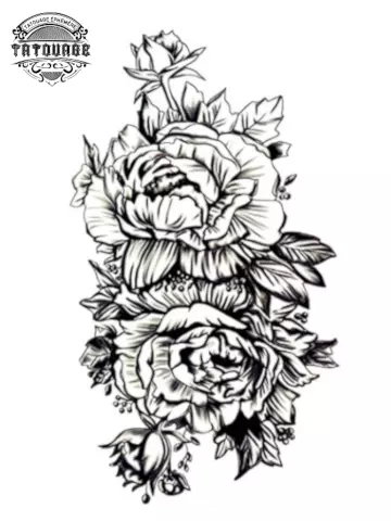 tatouage ephemere rose pivoine Tatouage éphémère rose et pivoine