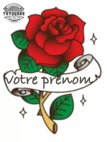 tatouage ephemere rose prenom Tatouage éphémère rose prénom