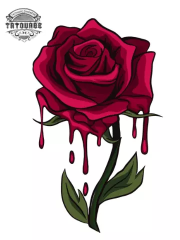 tatouage ephemere rose qui saigne Tatouage éphémère rose qui saigne