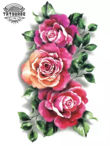 tatouage ephemere rose realiste Tatouage éphémère rose réaliste