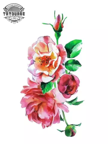 tatouage ephemere rose sans contour Tatouage éphémère rose sans contour