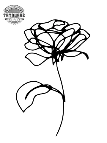 tatouage ephemere rose trait fin Tatouage éphémère rose trait fin