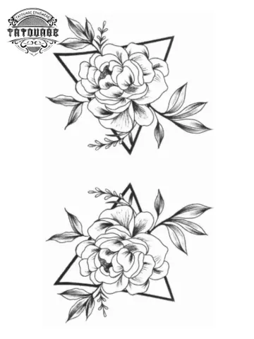 tatouage ephemere rose triangle Tatouage éphémère rose triangle