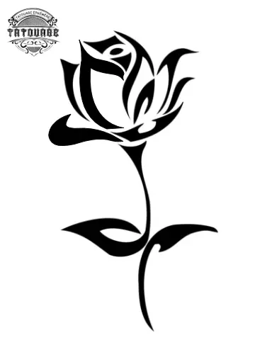 tatouage ephemere rose tribal Tatouage éphémère rose tribal