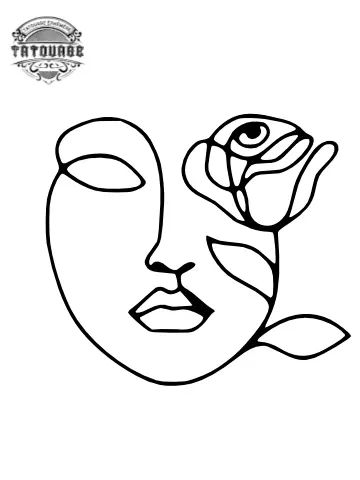 tatouage ephemere rose visage Tatouage éphémère rose visage