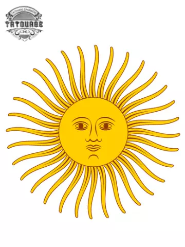 tatouage ephemere soleil argentin Tatouage éphémère soleil argentin