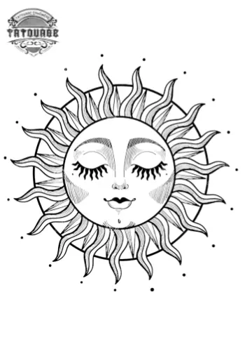 tatouage ephemere soleil boheme Tatouage éphémère soleil bohème