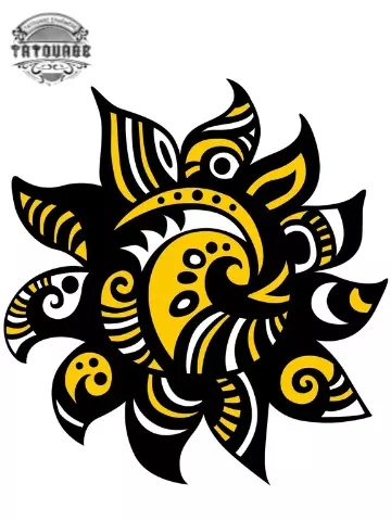 Tatouage éphémère soleil couleur