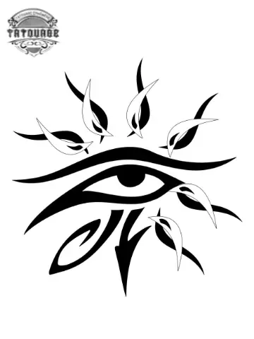 tatouage ephemere soleil egyptien Tatouage éphémère soleil égyptien