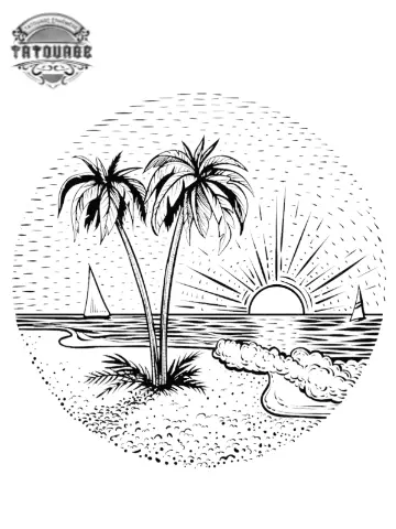 tatouage ephemere soleil et eau Tatouage éphémère soleil et eau