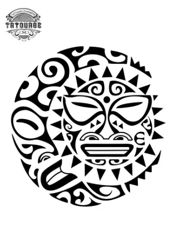 Tatouage éphémère soleil et lune