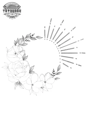 tatouage ephemere soleil et rose Tatouage éphémère soleil et rose