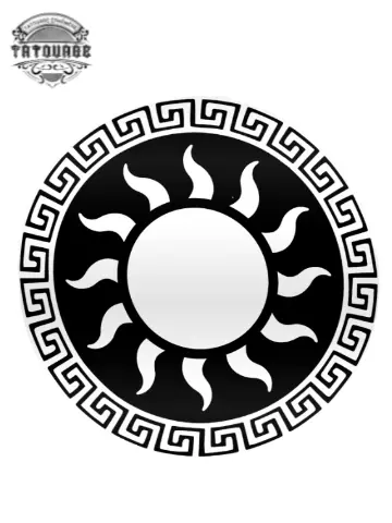 tatouage ephemere soleil grec Tatouage éphémère soleil grec