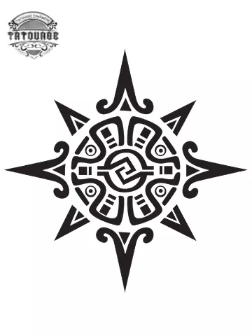 Tatouage éphémère soleil inca