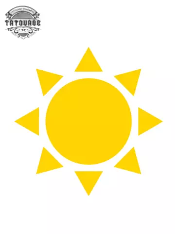 tatouage ephemere soleil jaune Tatouage éphémère soleil jaune