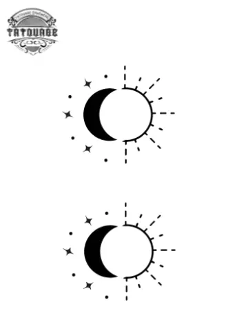 tatouage ephemere soleil lune couple Tatouage éphémère soleil lune couple