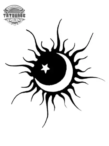 tatouage ephemere soleil lune etoile Tatouage éphémère soleil lune étoile