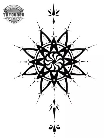 Tatouage éphémère soleil mandala