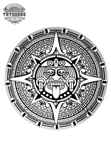 tatouage ephemere soleil maya Tatouage éphémère soleil maya