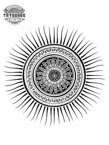 Tatouage éphémère soleil maya