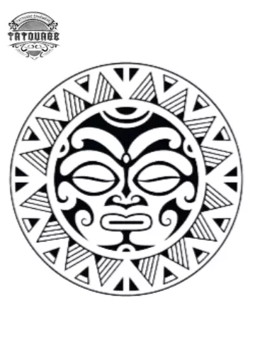 tatouage ephemere soleil polynesien Tatouage éphémère soleil polynésien