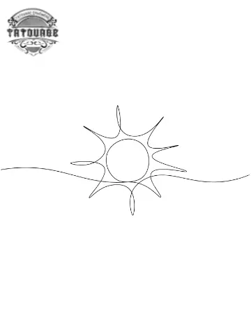 tatouage ephemere soleil trait Tatouage éphémère soleil trait