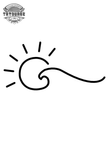 tatouage ephemere soleil vague Tatouage éphémère soleil vague