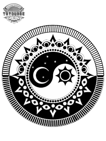 tatouage ephemere soleil ying yang Tatouage éphémère soleil ying yang