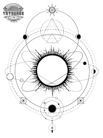 tatouage ephemere terre lune soleil Tatouage éphémère terre lune soleil