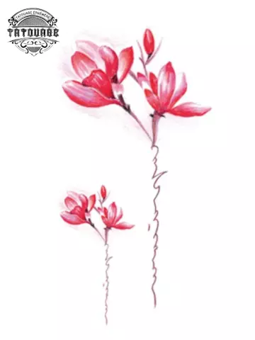 tatouage ephemere tige ecriture Tatouage éphémère fleur tige écriture