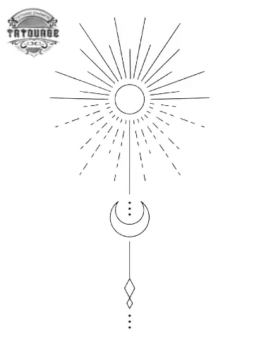 tatouage ephemere unalome soleil Tatouage éphémère unalome soleil