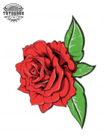 Tatouage éphémère rose rouge