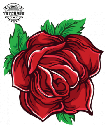 Tatouage éphémère rose vintage