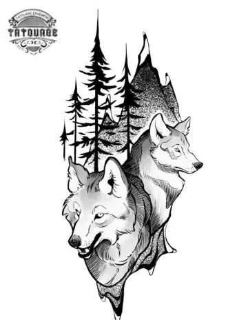 Tatouage éphémère 2 loup