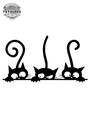 tatouage ephemere 3 chat Tatouage éphémère 3 chat