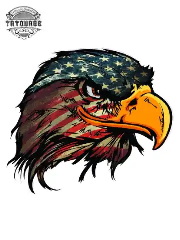 tatouage ephemere aigle americain Tatouage éphémère aigle américain
