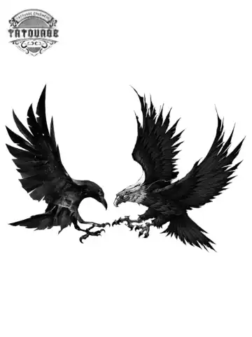 tatouage ephemere aigle corbeau Tatouage éphémère aigle corbeau
